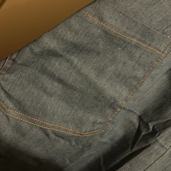 Sleeveless Denim Dress w/ tan stitching L - Picture 3 of 5